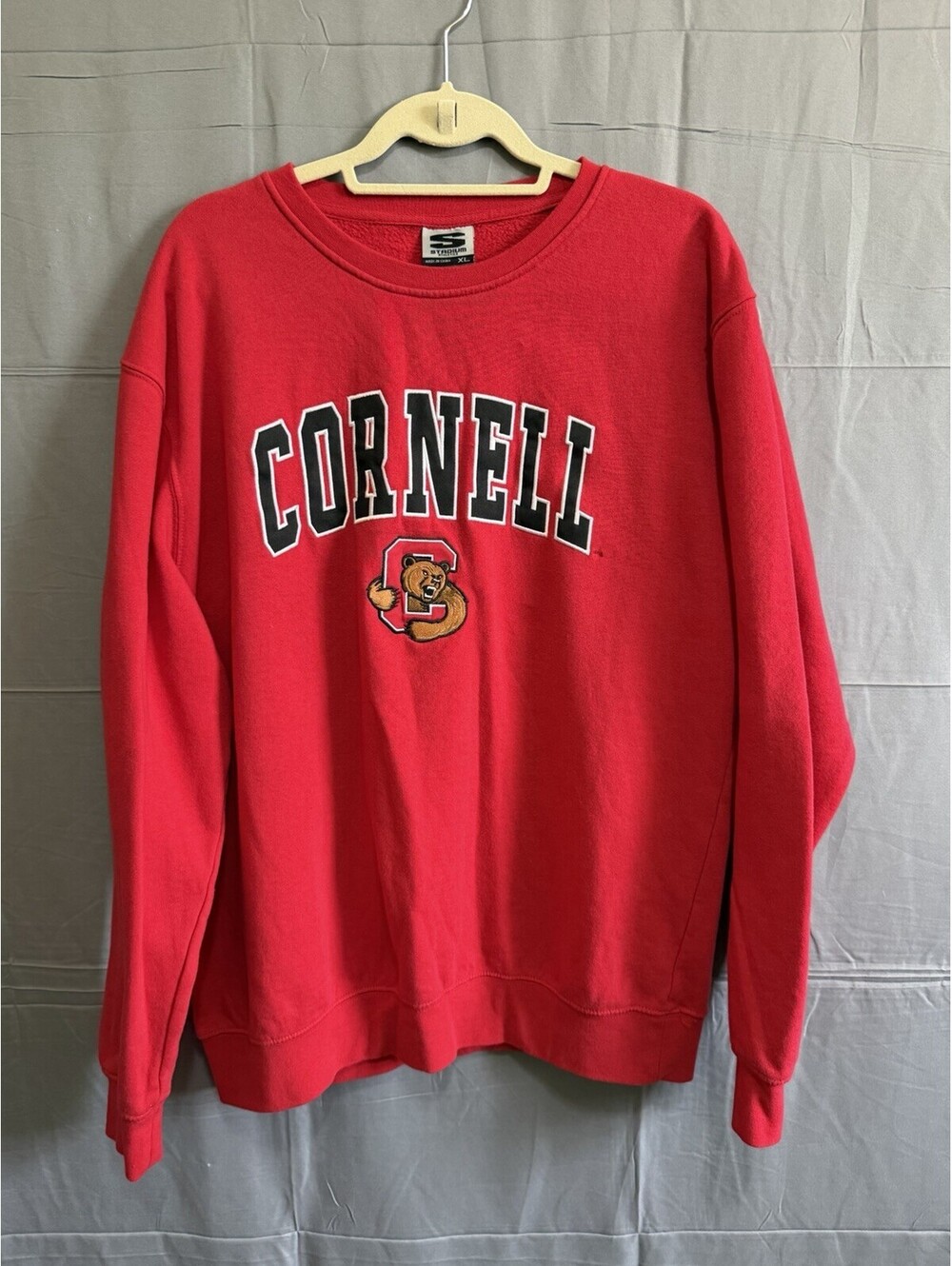 Cornell Big Red Bears Crewneck Sweatshirt Red Men’s XL Stadium Athletics